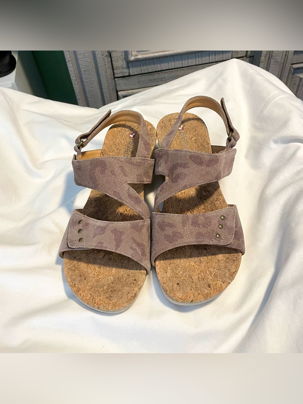Revere Grenada Leather Sandals - Adjustable Patterned Suede - Wmn Sz 9M -Comfort